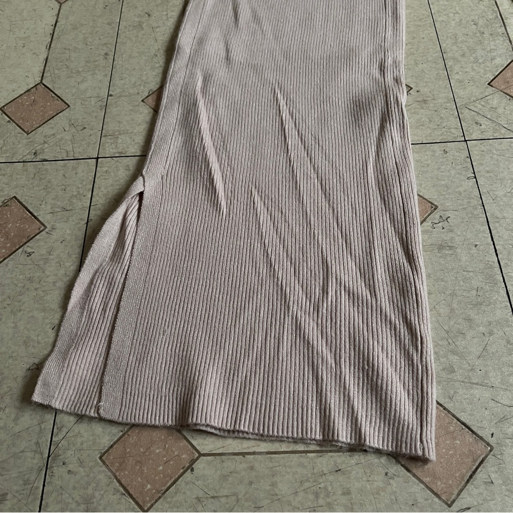 Mango Cream Ribbed Knit Pants - Picture 2 of 6